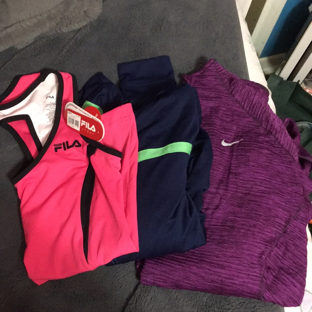 Workout tops BUNDLE. Nike Fila Tek Gear